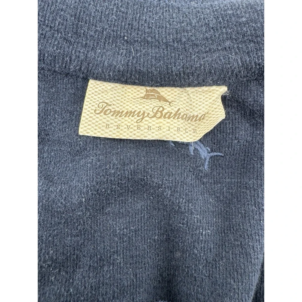 Tommy Bahama Mens Reversible 1/4 Zip Sweater Blue Heather‎ Sweatshirt Sz XL